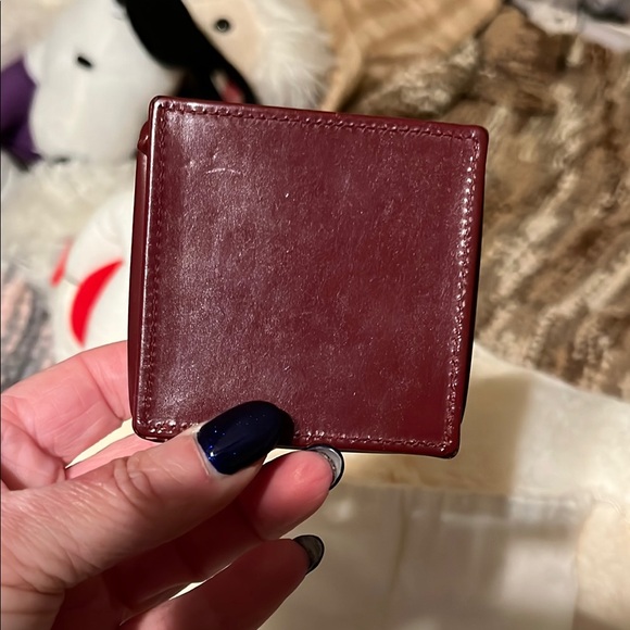 Salvatore Ferragamo Red Leather Coin Purse/ Pouch Silver Hardware Vintage - Picture 3 of 16